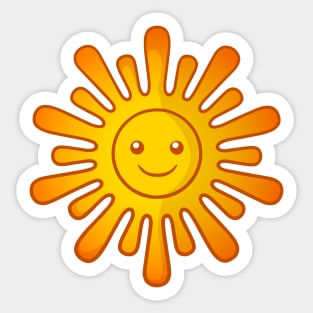 Cute cartoon yellow sun Sticker